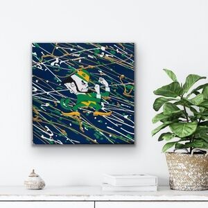 Univ of Notre Dame Leprechaun Splatter Painting